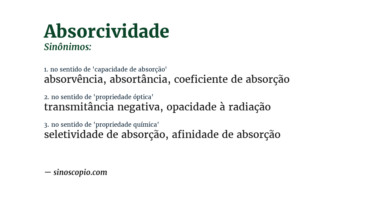Sinônimo de absorcividade