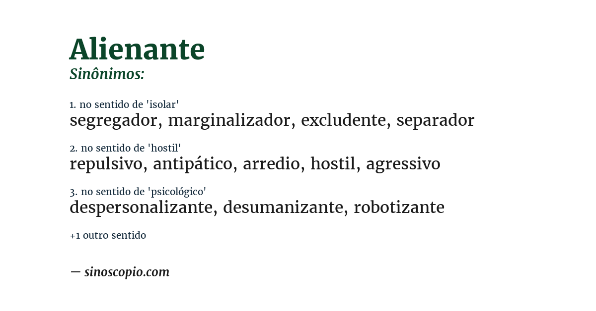 Sinônimo de alienante