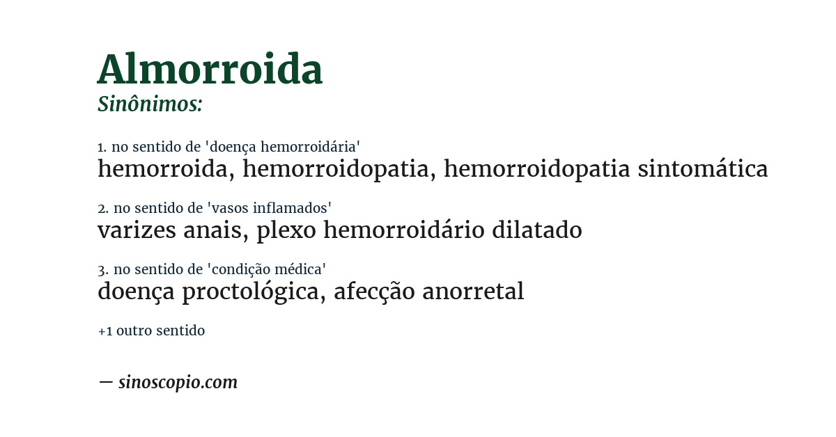 Sinônimo de almorroida