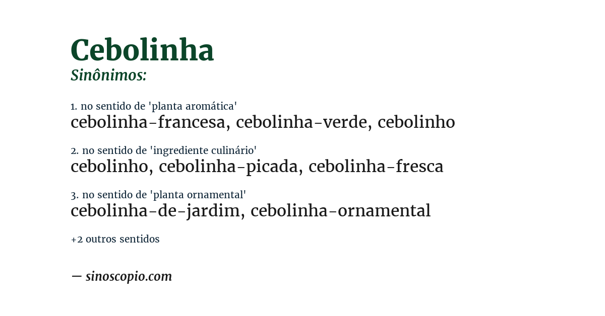 Sinônimo de cebolinha