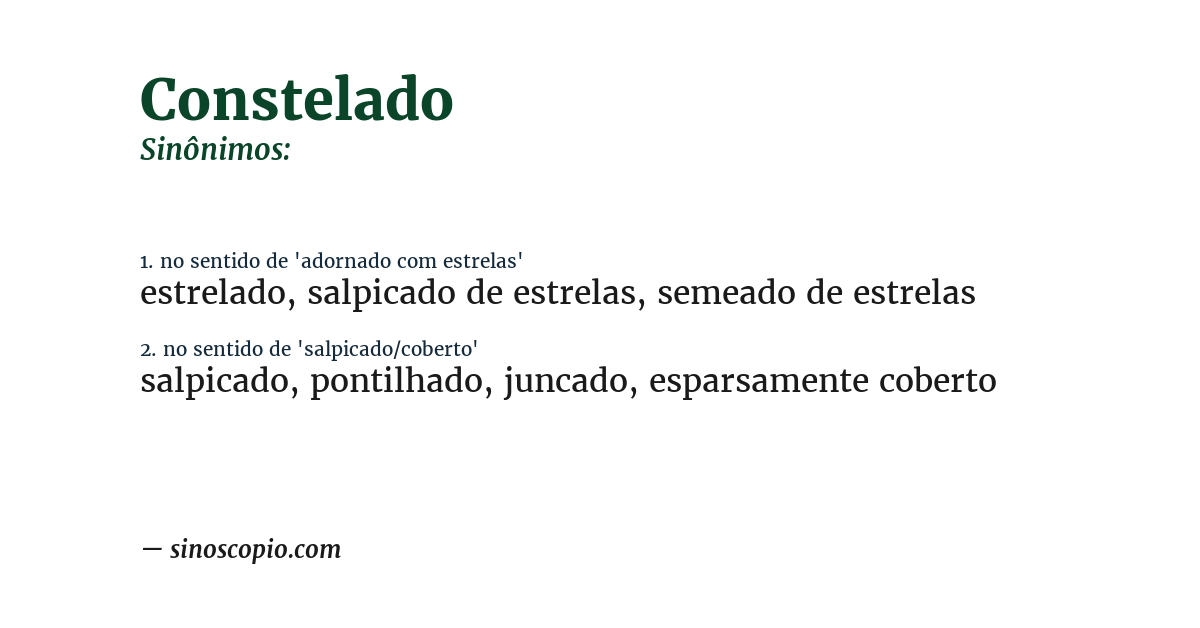 Sinônimo de constelado