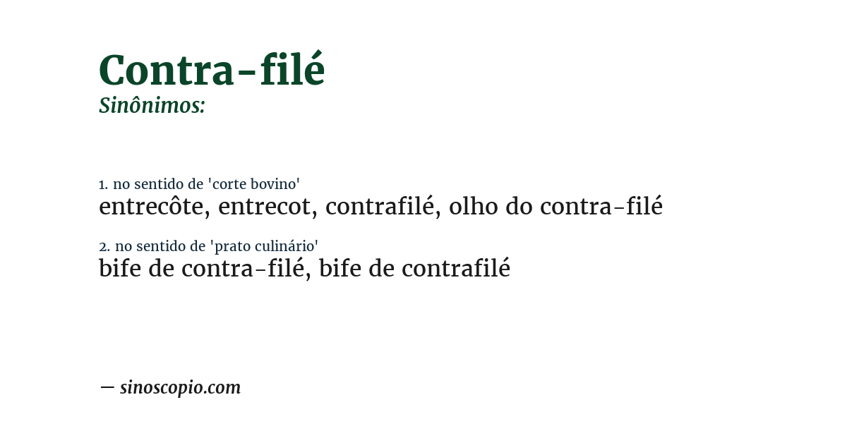 Sinônimo de contra-filé