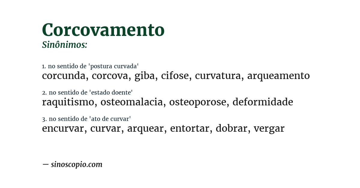 Sinônimo de corcovamento