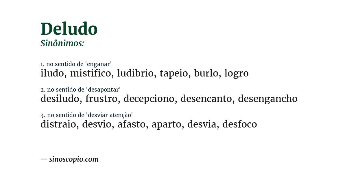 Sinônimo de deludo
