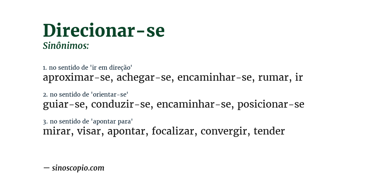 Sinônimo de direcionar-se
