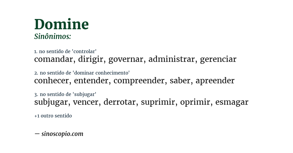 Sinônimo de domine