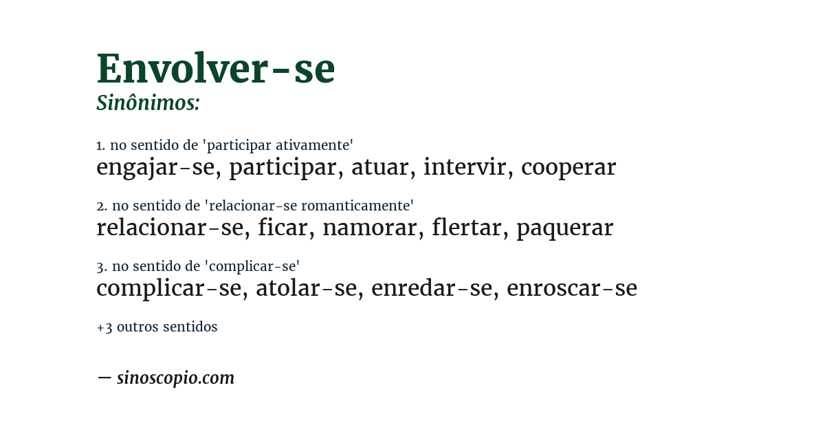 Sinônimo de envolver-se