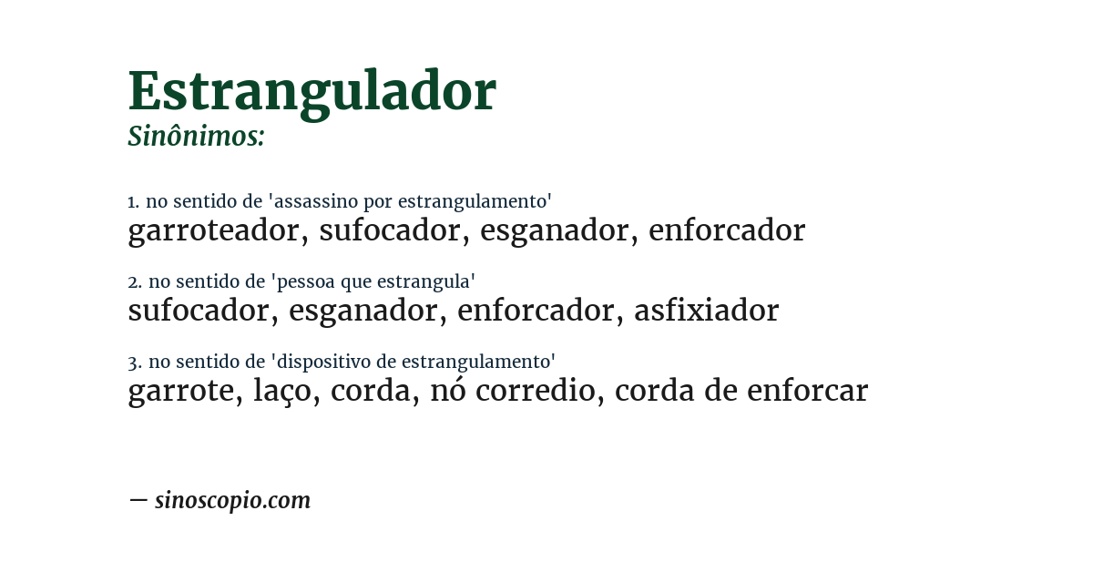 Sinônimo de estrangulador