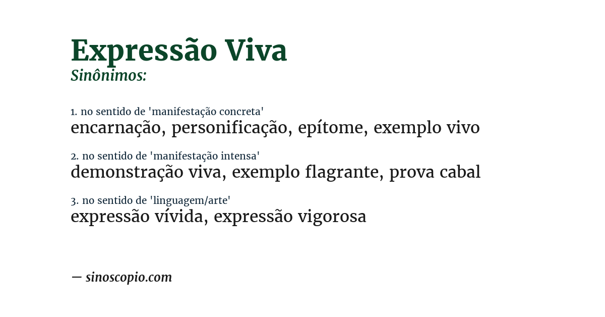 Sinônimo de expressão viva