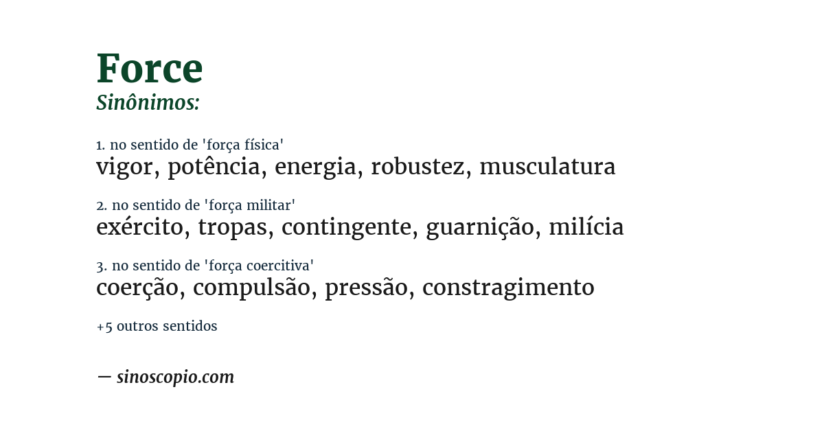 Sinônimo de force