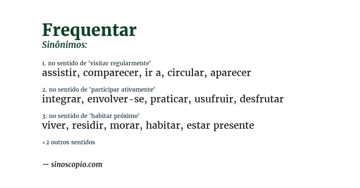 Sinônimo de frequentar