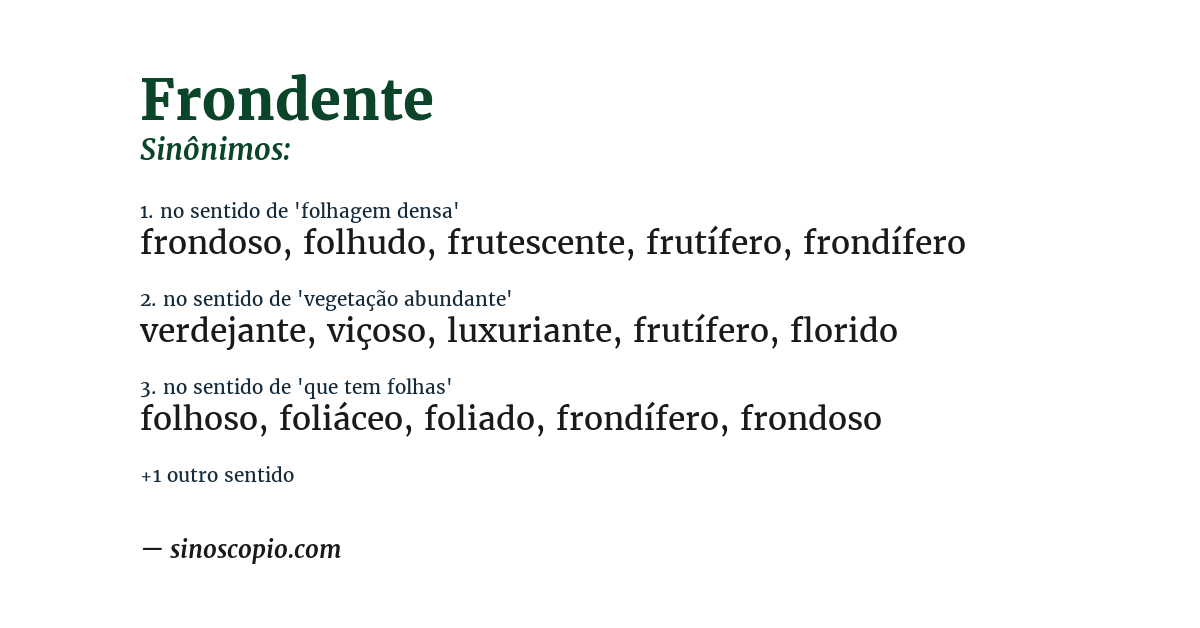 Sinônimo de frondente