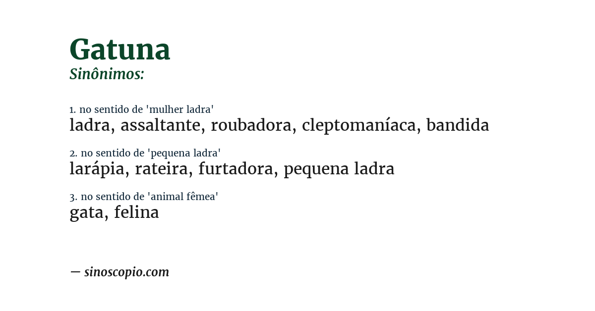 Sinônimo de gatuna