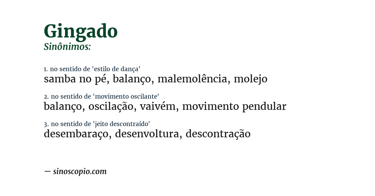 Sinônimo de gingado