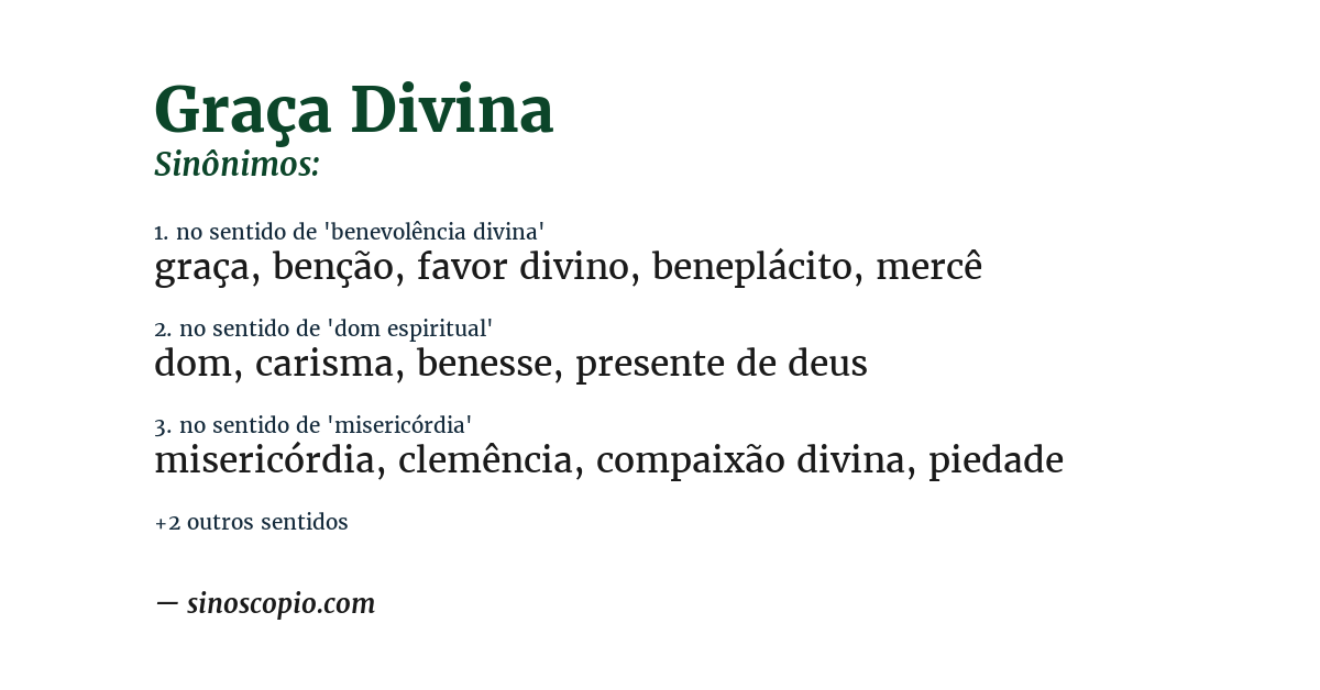 Sinônimo de graça divina