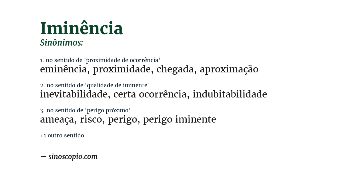 Sinônimo de iminência