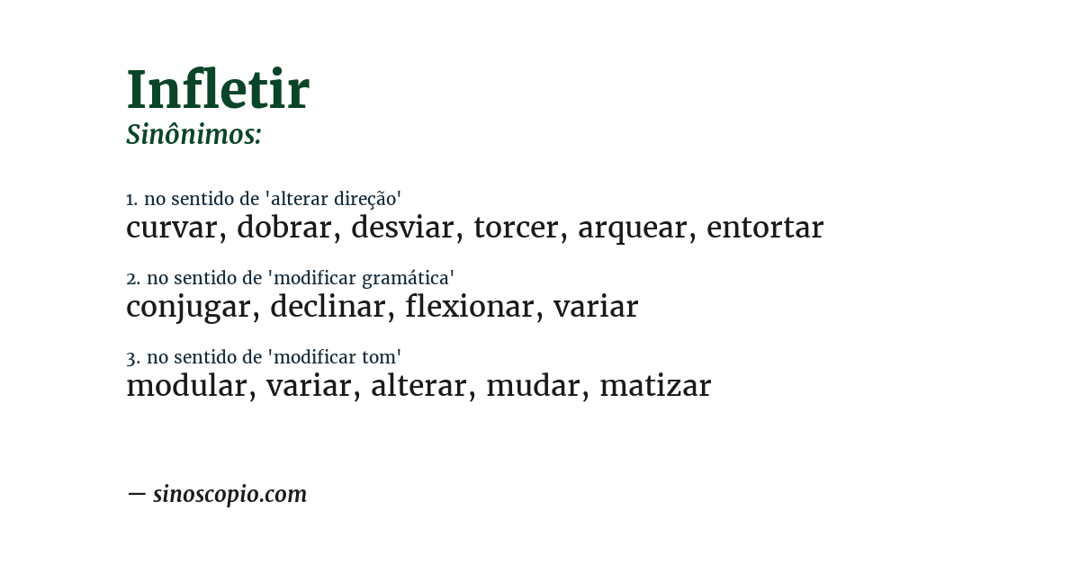 Sinônimo de infletir