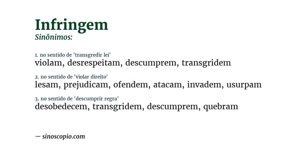 Sinônimo de infringem