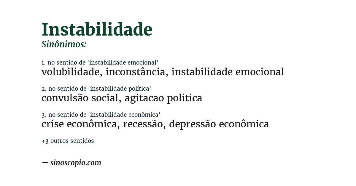 Sinônimo de instabilidade