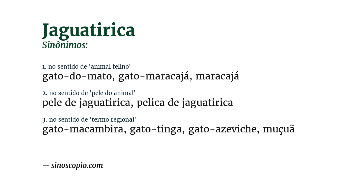 Sinônimo de jaguatirica