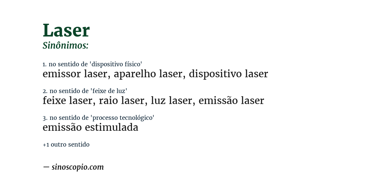 Sinônimo de laser
