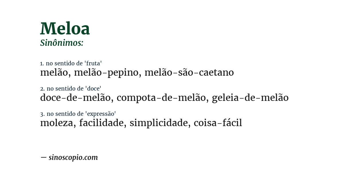 Sinônimo de meloa