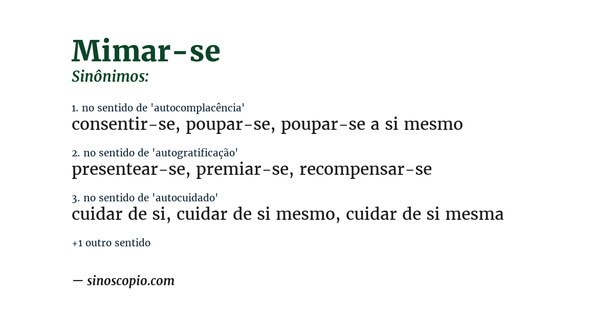 Sinônimo de mimar-se