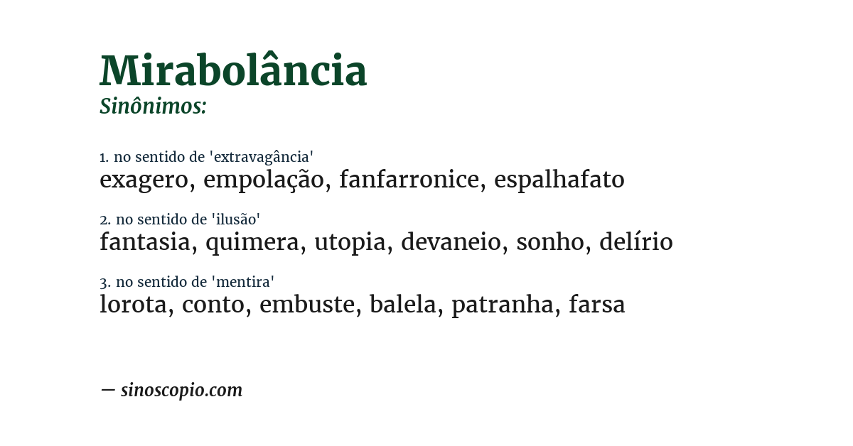 Sinônimo de mirabolância