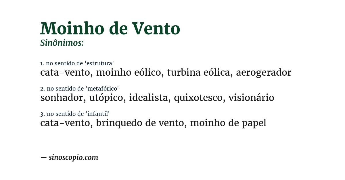 Sinônimo de moinho de vento