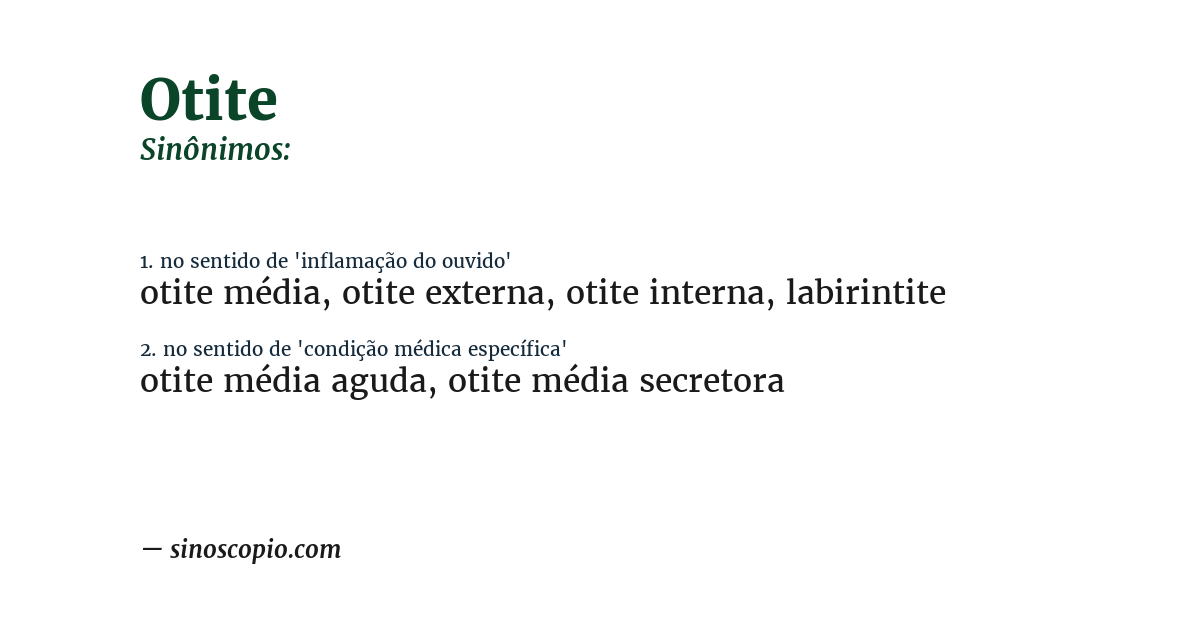 Sinônimo de otite