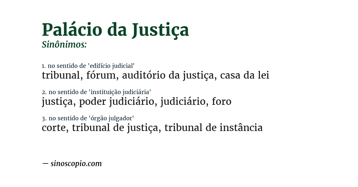 Sinônimo de palácio da justiça