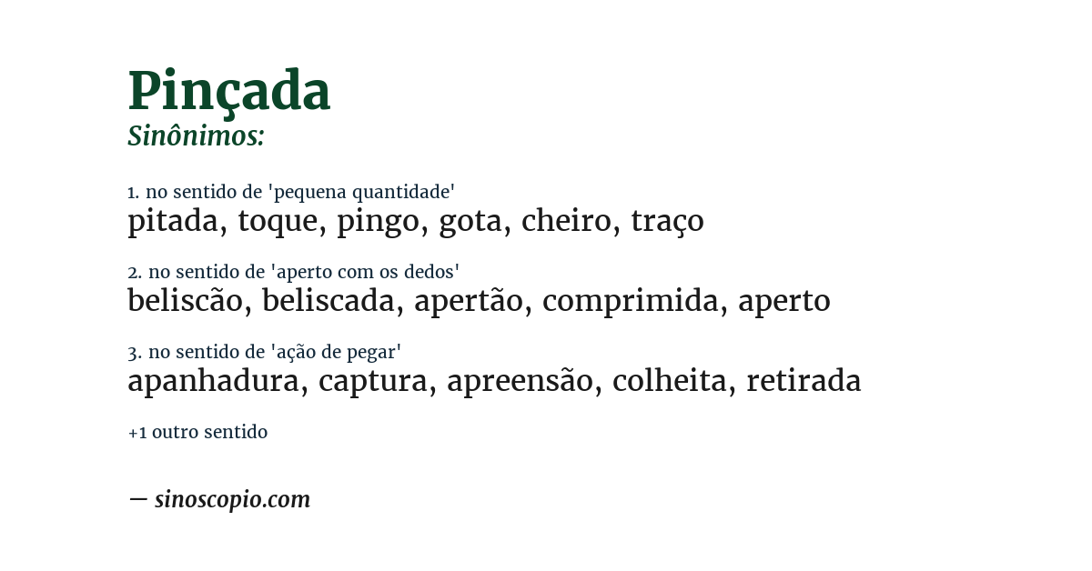 Sinônimo de pinçada