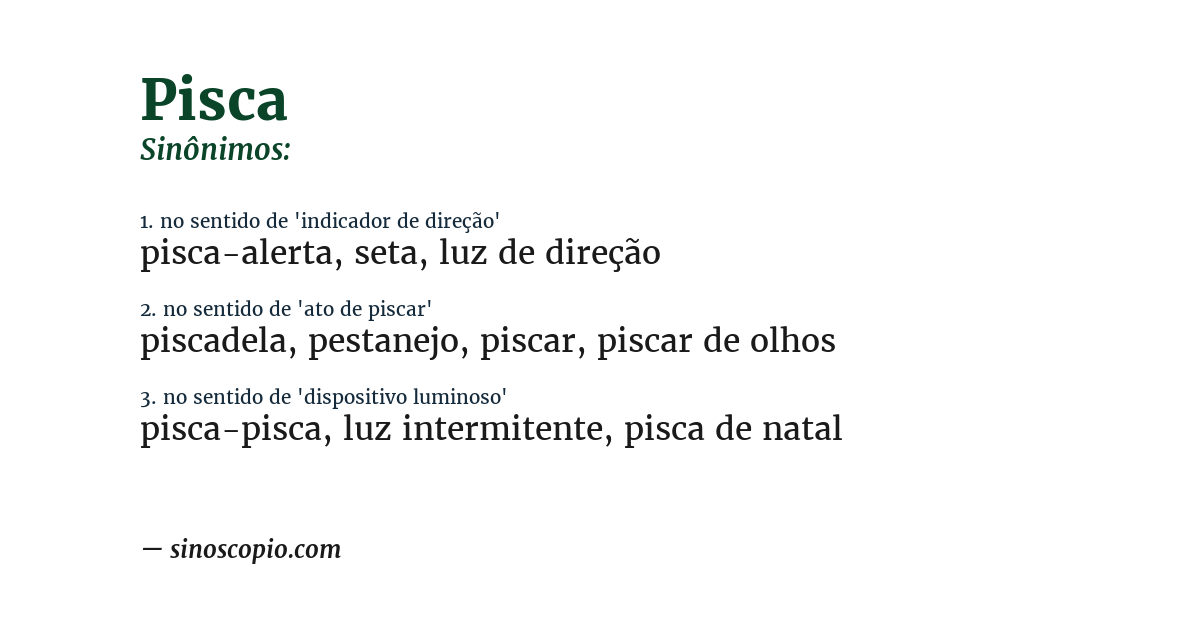 Sinônimo de pisca