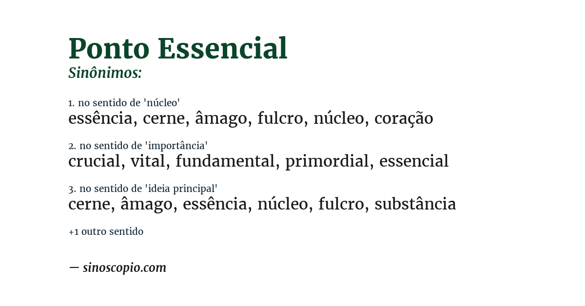 Sinônimo de ponto essencial