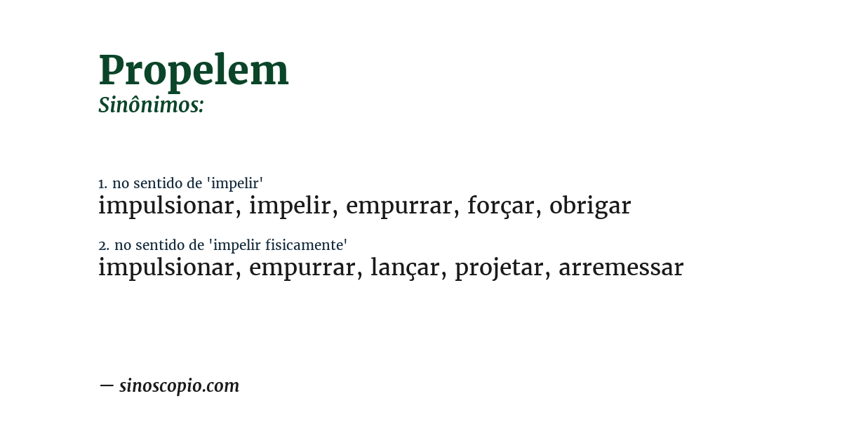 Sinônimo de propelem