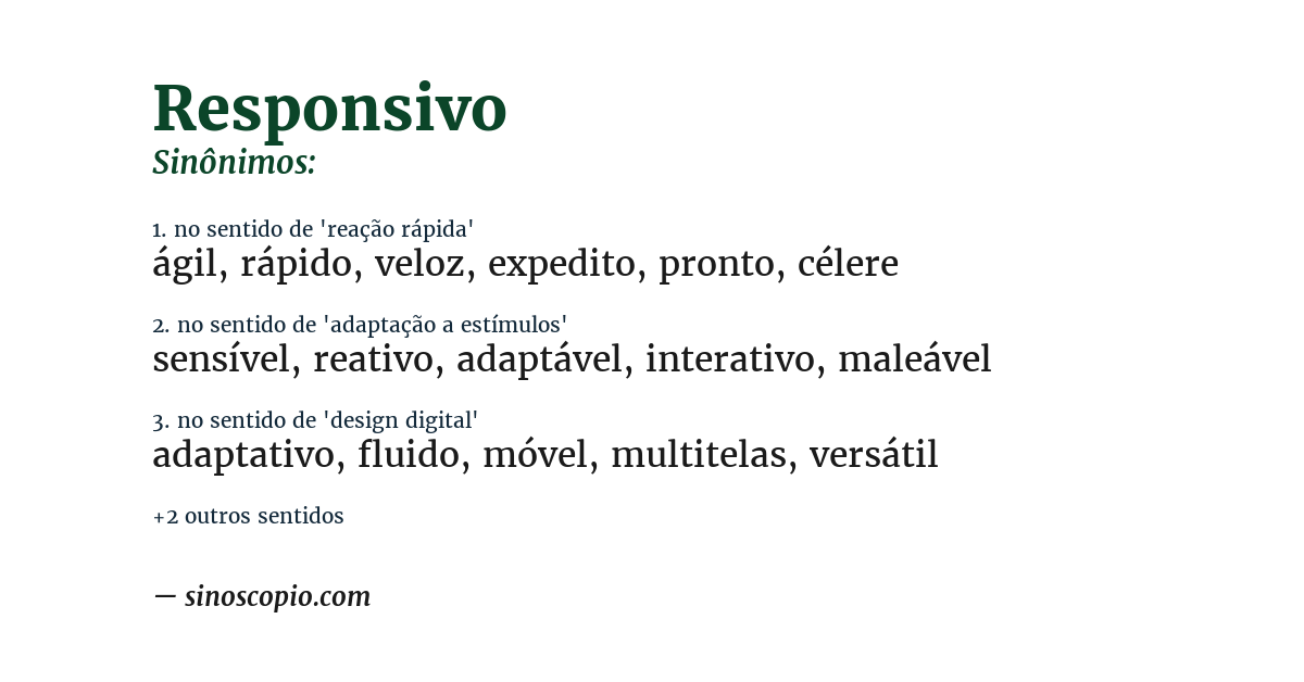 Sinônimo de responsivo