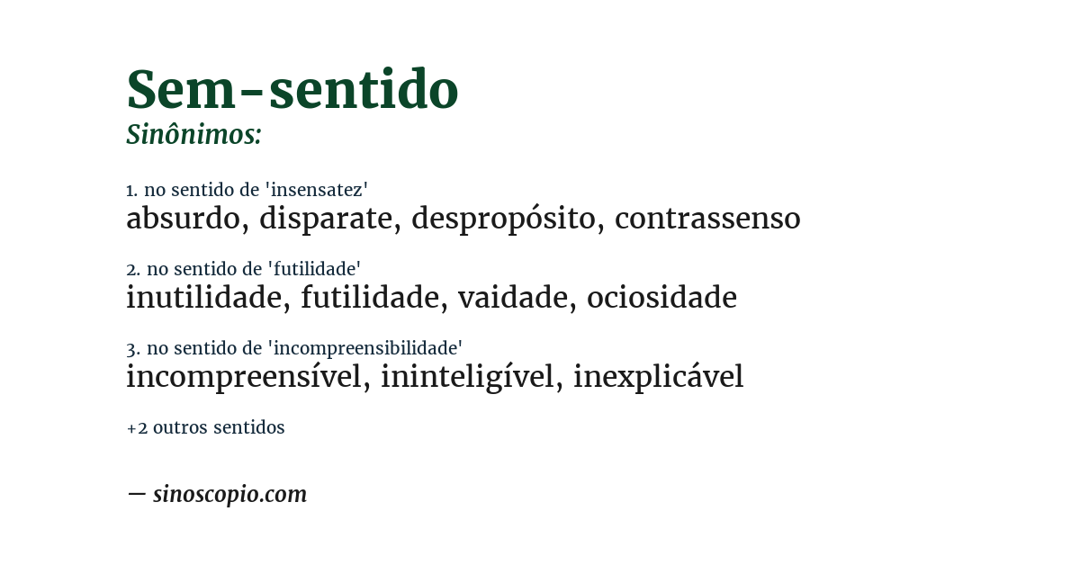 Sinônimo de sem-sentido