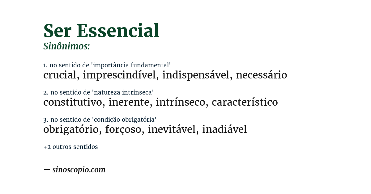 Sinônimo de ser essencial