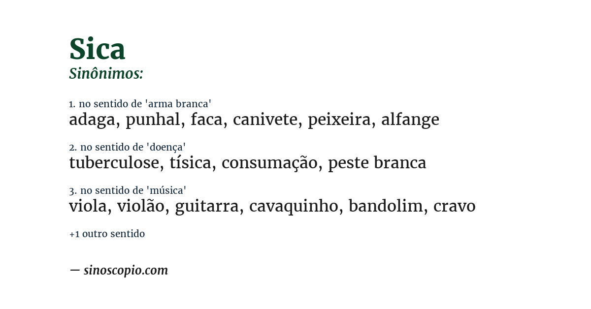 Sinônimo de sica