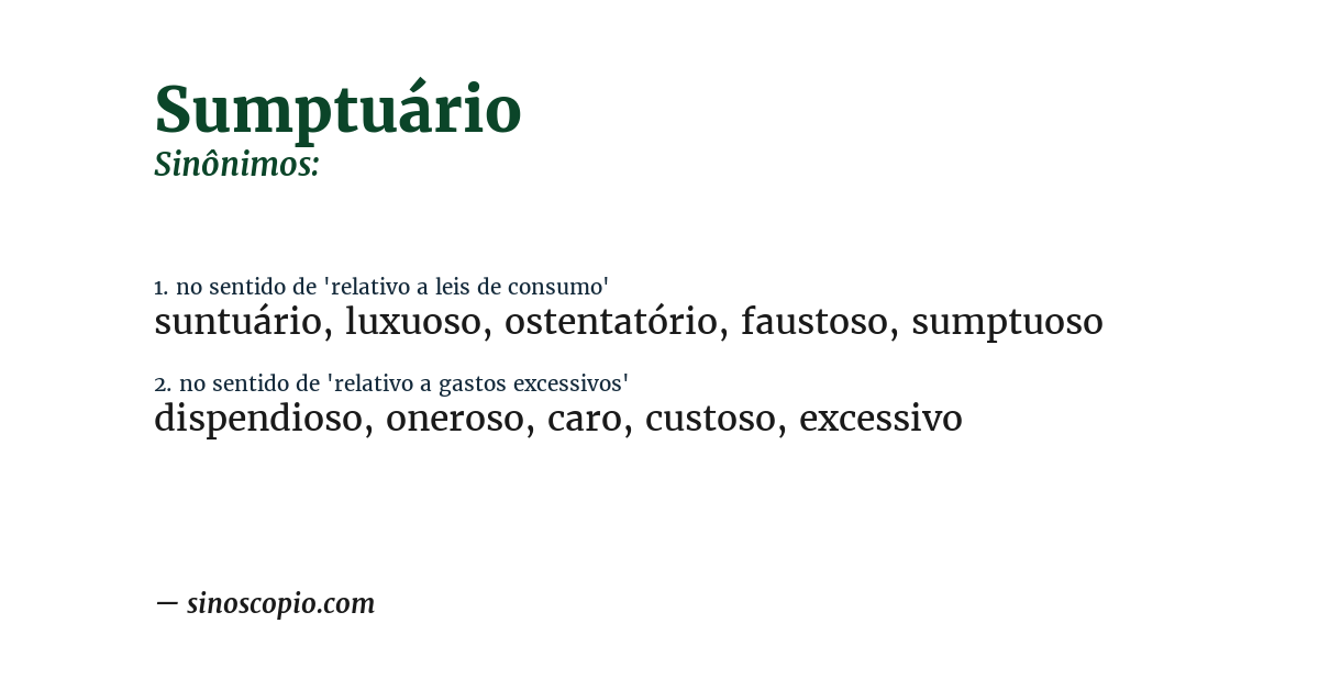 Sinônimo de sumptuário