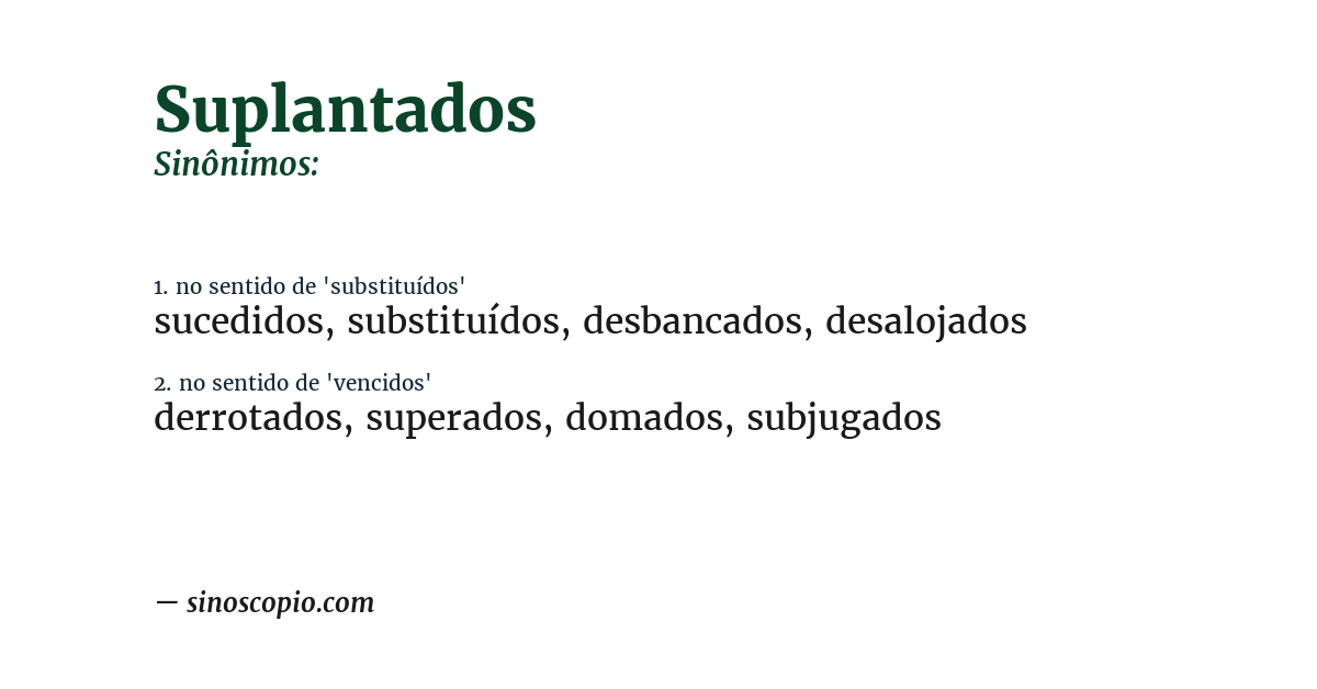 Sinônimo de suplantados