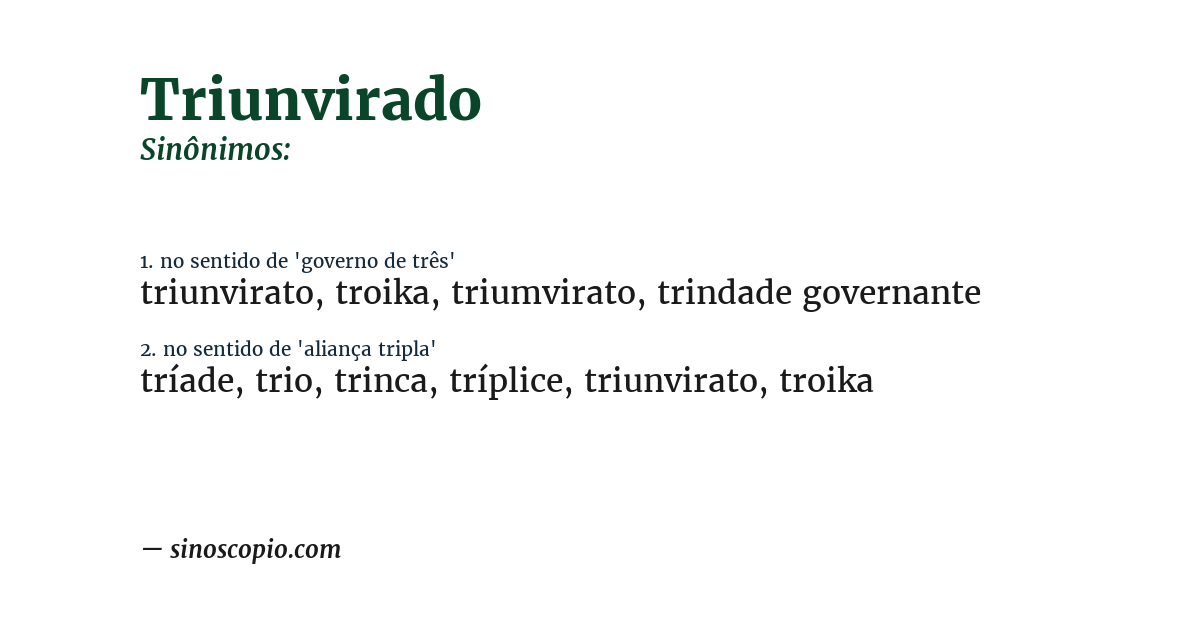 Sinônimo de triunvirado