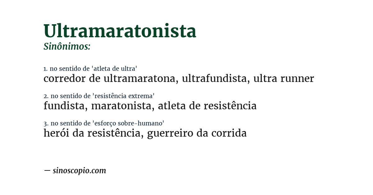 Sinônimo de ultramaratonista