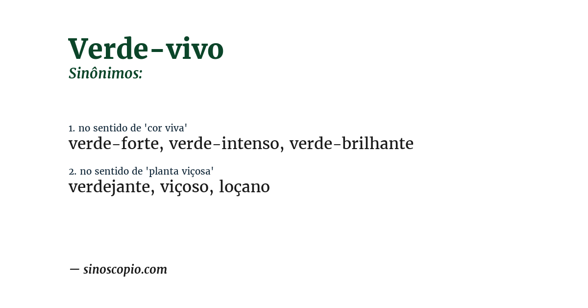 Sinônimo de verde-vivo