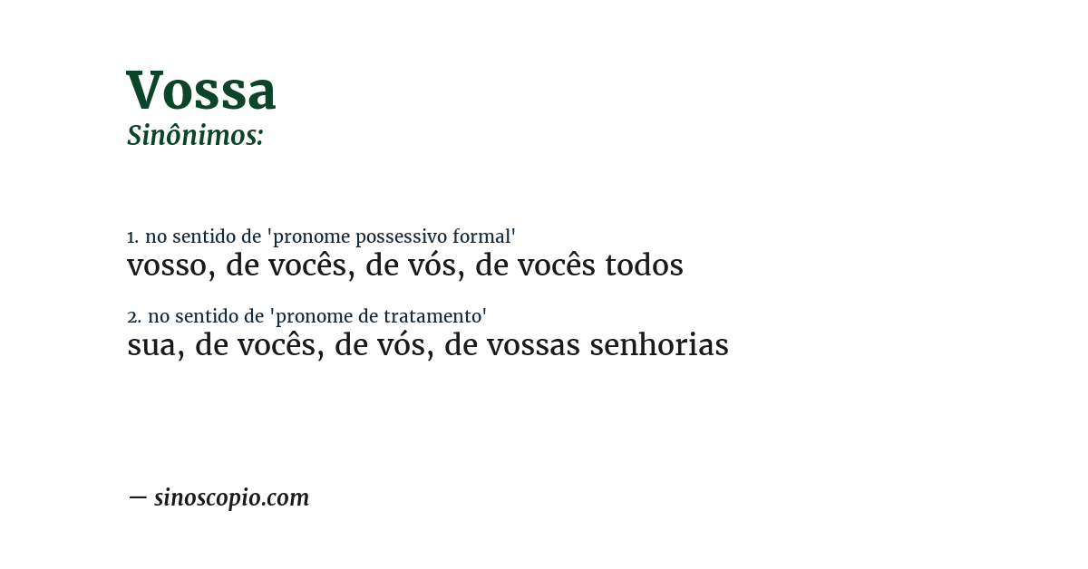Sinônimo de vossa