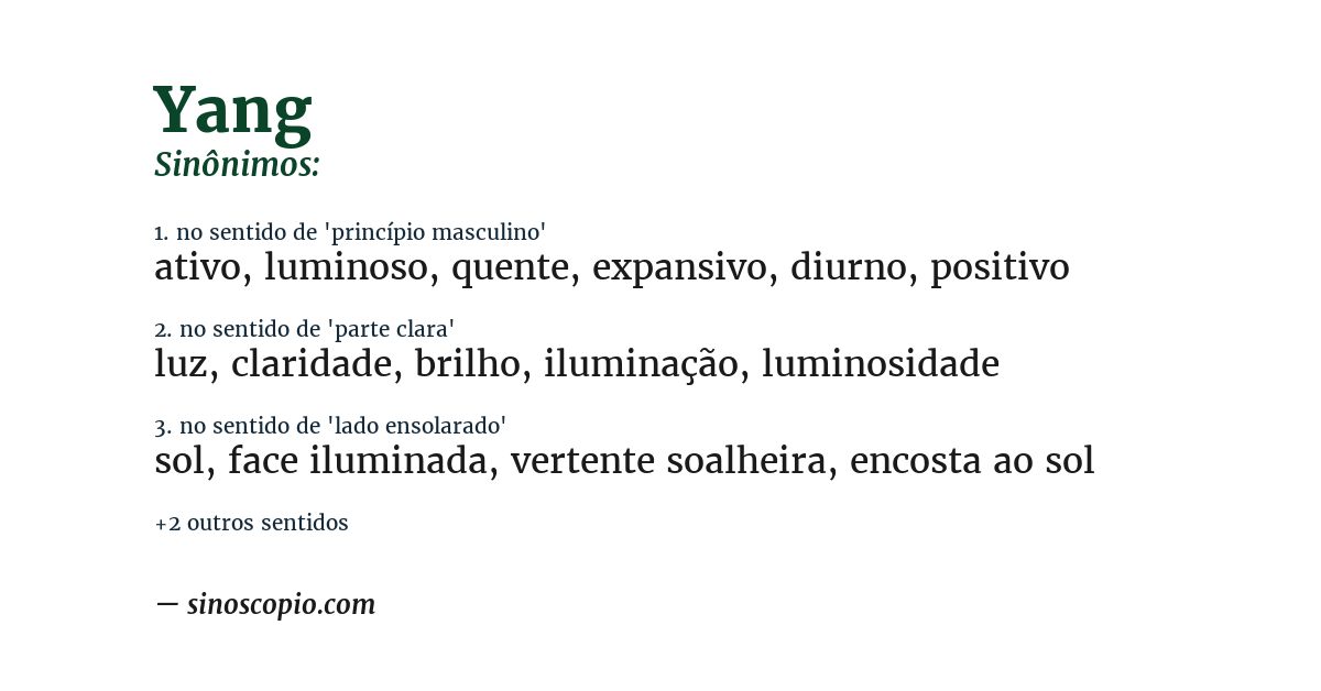 Sinônimo de yang