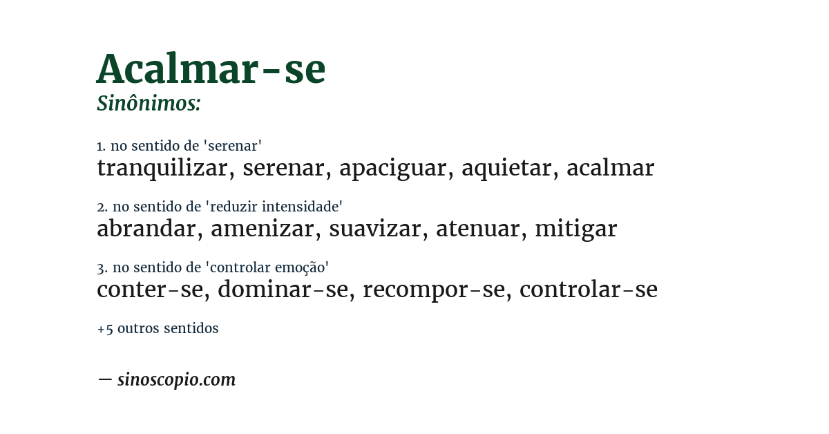 Sinônimo de acalmar-se