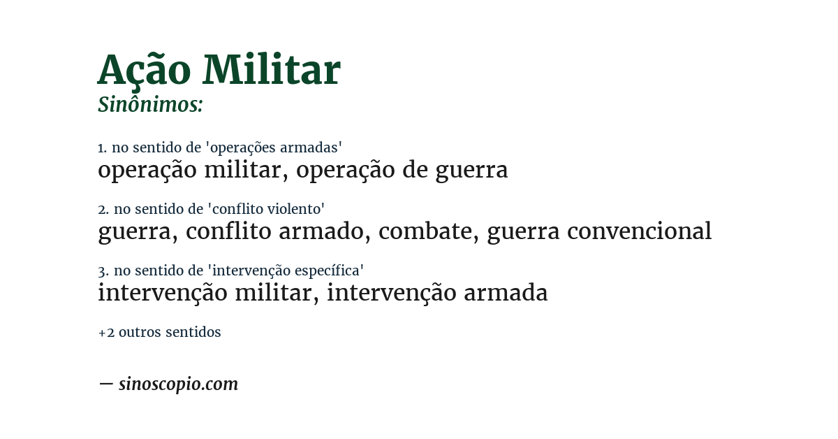 Sinônimo de ação militar