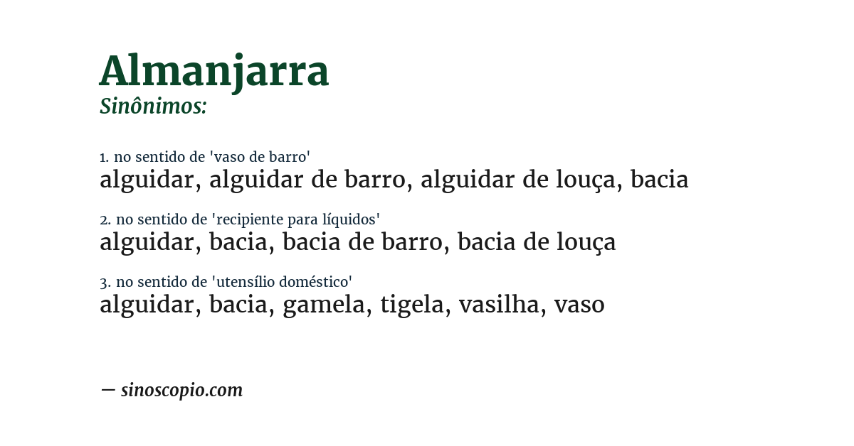 Sinônimo de almanjarra