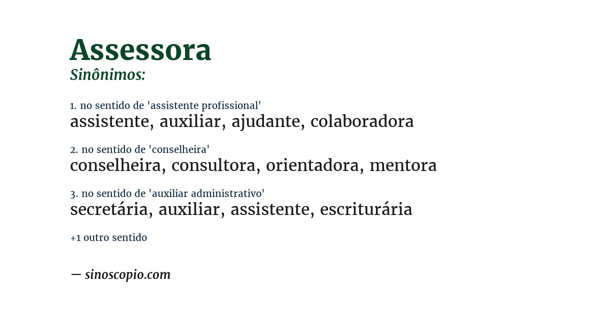 Sinônimo de assessora